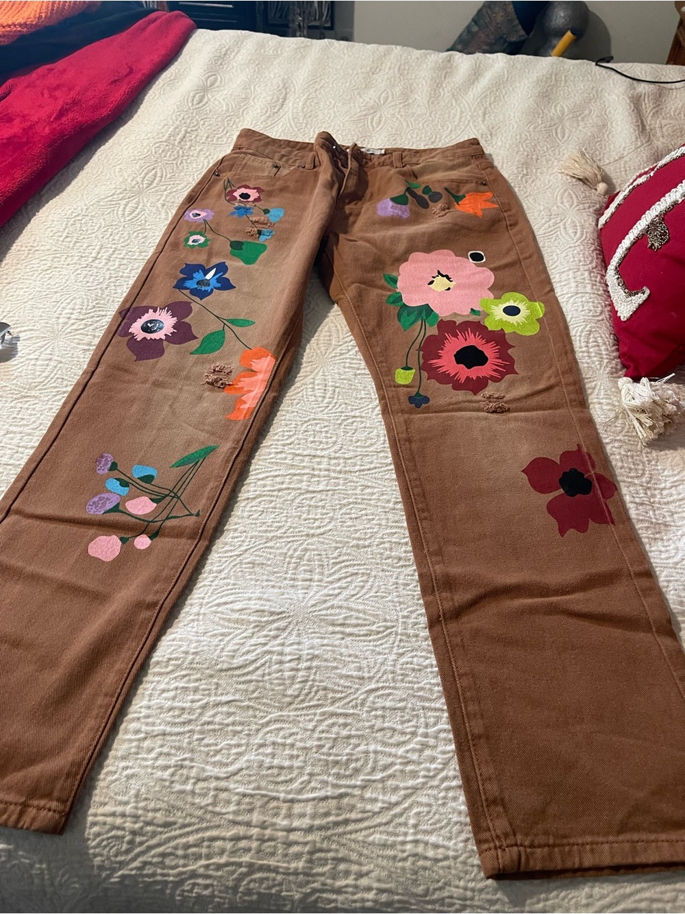 MISSLOOK Rust Brown High-Waist Pants